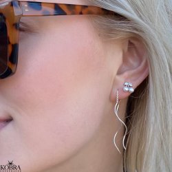 "Cherry" sm kirsebr reringe i slv med hvide ferskvandsperler