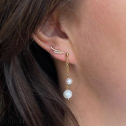 "Stormy" guld reringe med hvide zirkonia sten