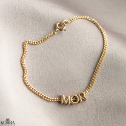 "Chloe" panzer guld armbnd med flere bogstaver 