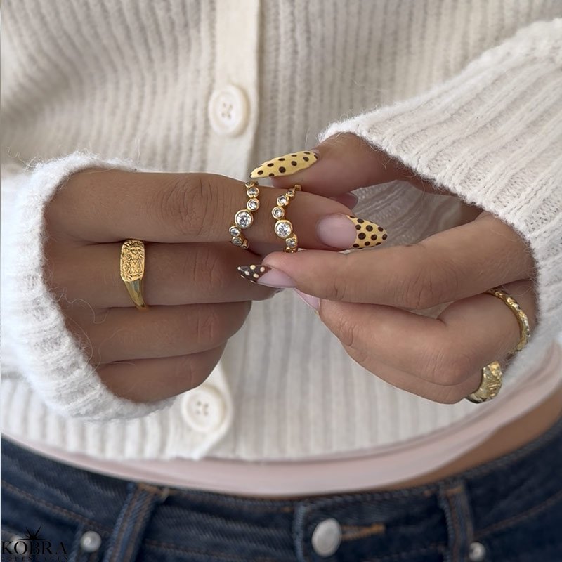 "Rock" Crushed ring i 18k forgyldt slv