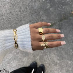 "Rock" Crushed ring i 18k forgyldt slv