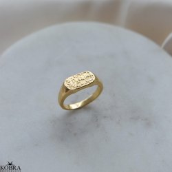 "Rock" Crushed ring i 18k forgyldt slv