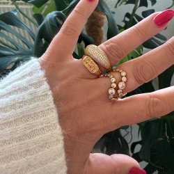 "Rock" Crushed ring i 18k forgyldt slv