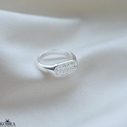 "Rock" Chrushed slv ring