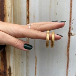 "Manilla" store chunky guld hoops med slange mnster