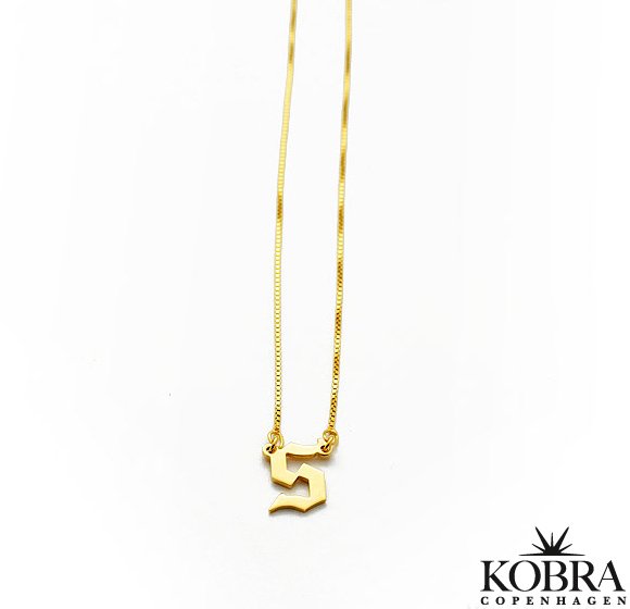 "Bronx" 18 karat forgyldt bogstav halskde med dit bogstav