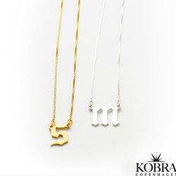 "Bronx" 18 karat forgyldt bogstav halskde med dit bogstav