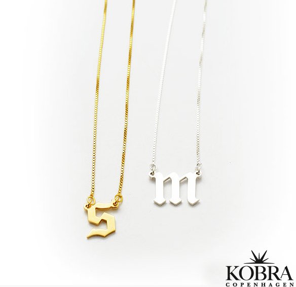 "Bronx" 18 karat forgyldt bogstav halskde med dit bogstav