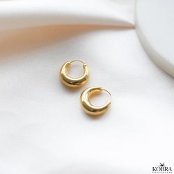 "Crescent" small 18k gold plated chunky hoops
