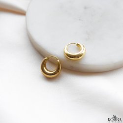 "Crescent" small 18k gold plated chunky hoops