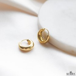 "Crescent" small 18k gold plated chunky hoops