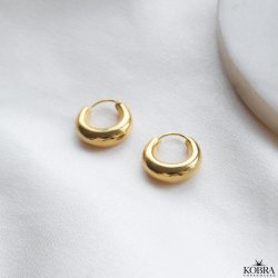 "Crescent" small 18k gold plated chunky hoops