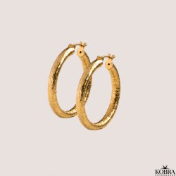 "Manilla" store chunky guld hoops med slange mnster