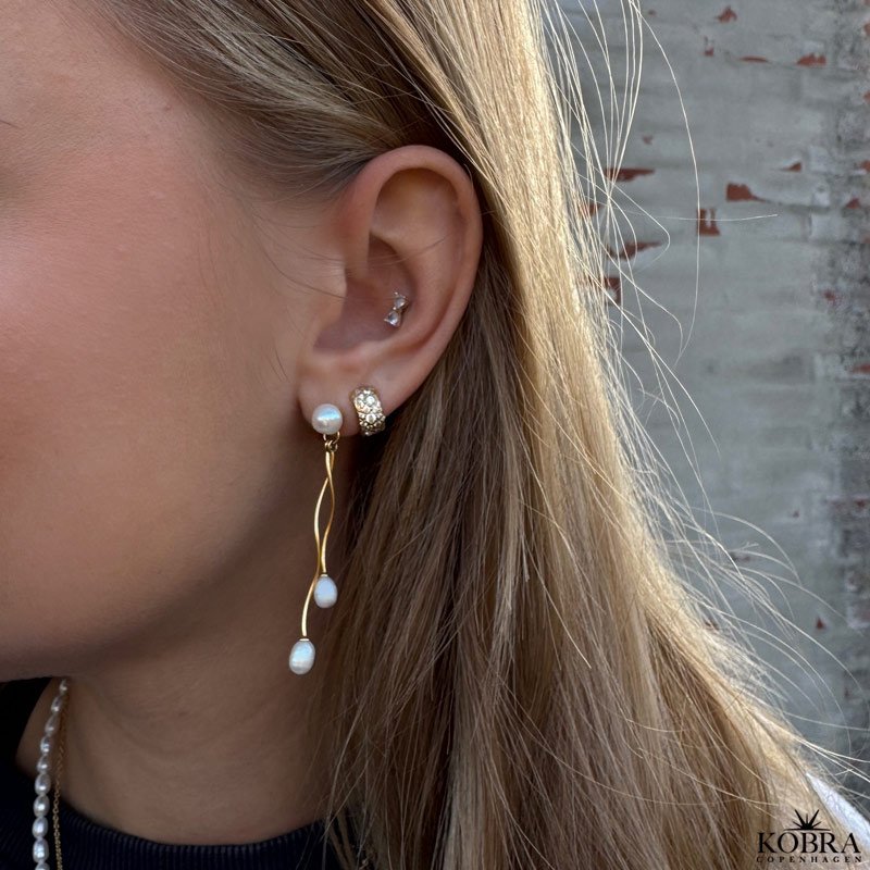 "Nova Moon" chunky sm guld reringe med sten