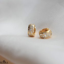 "Nova Moon" chunky sm guld reringe med sten