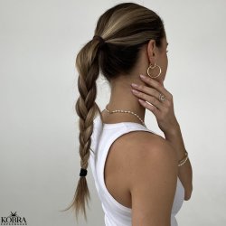 "Manilla" store chunky guld hoops med slange mnster