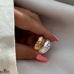 "Luna" Large chunky ring with stones in silver