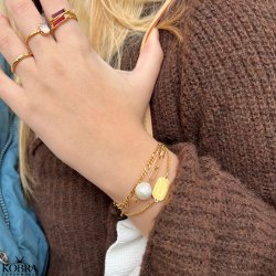 "Tarot" panzerkde armbnd i guld med personlig gravering