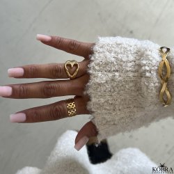 "Elva" flettet 18 karat forgyldt armbnd