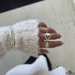 "Adine" slv ring med sten