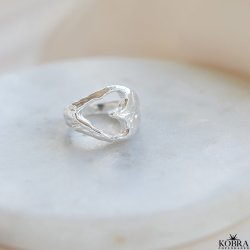 "Sia" Chunky hjerte ring i sterling slv