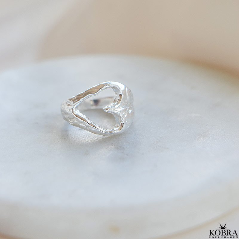 "Sia" Chunky hjerte ring i sterling slv