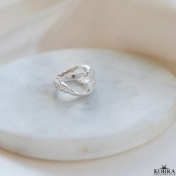 "Sia" Chunky hjerte ring i sterling slv