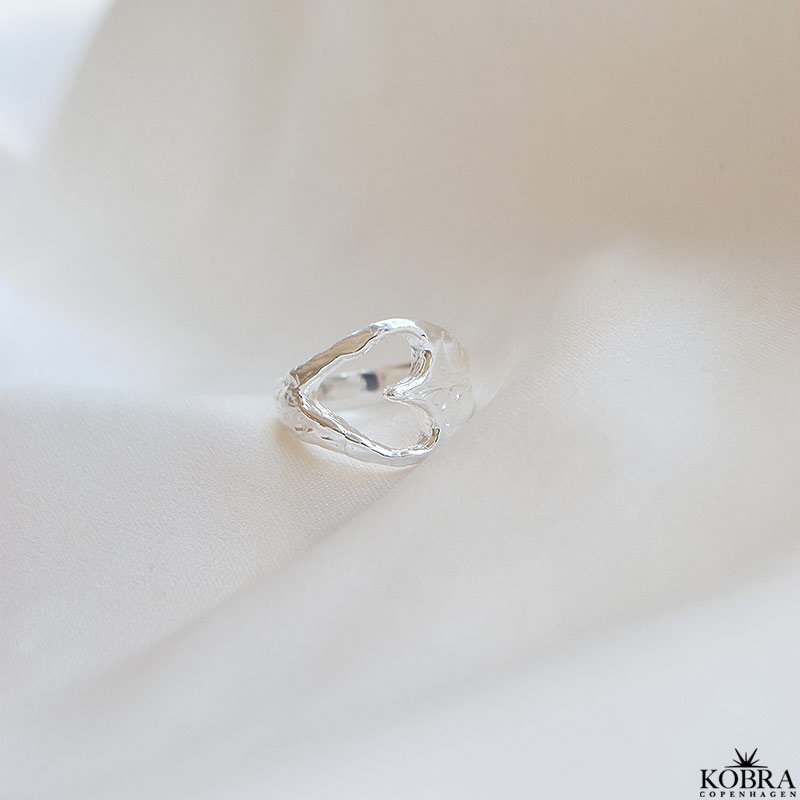 "Sia" Chunky hjerte ring i sterling slv