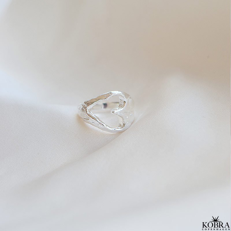 "Sia" Chunky hjerte ring i sterling slv