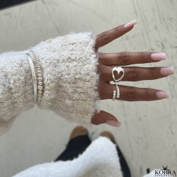 "Sia" Chunky hjerte ring i sterling slv