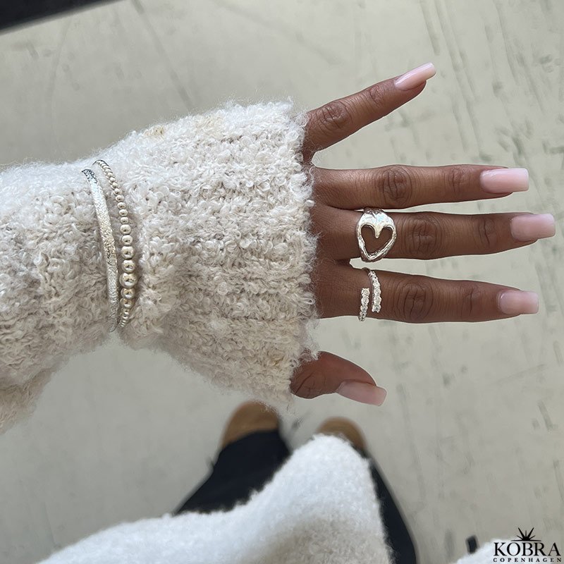 "Sia" Chunky hjerte ring i sterling slv