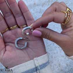 Chunky "Alex" reringe i sterling slv