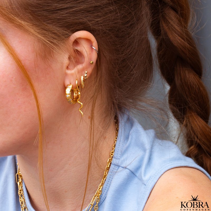 "Catalina" 18 carat gold plated snake earrings