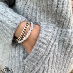 "Maggie" armbnd med gte ferskvandsperler