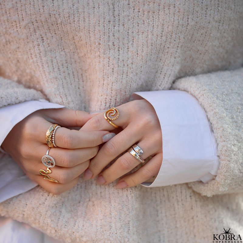 "Viana" unik forgyldt spiral ring