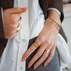"Viana" unik forgyldt spiral ring
