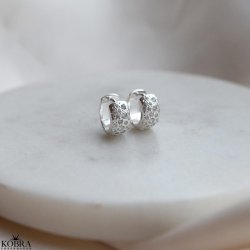 "Nova Moon" chunky sm slv reringe med sten