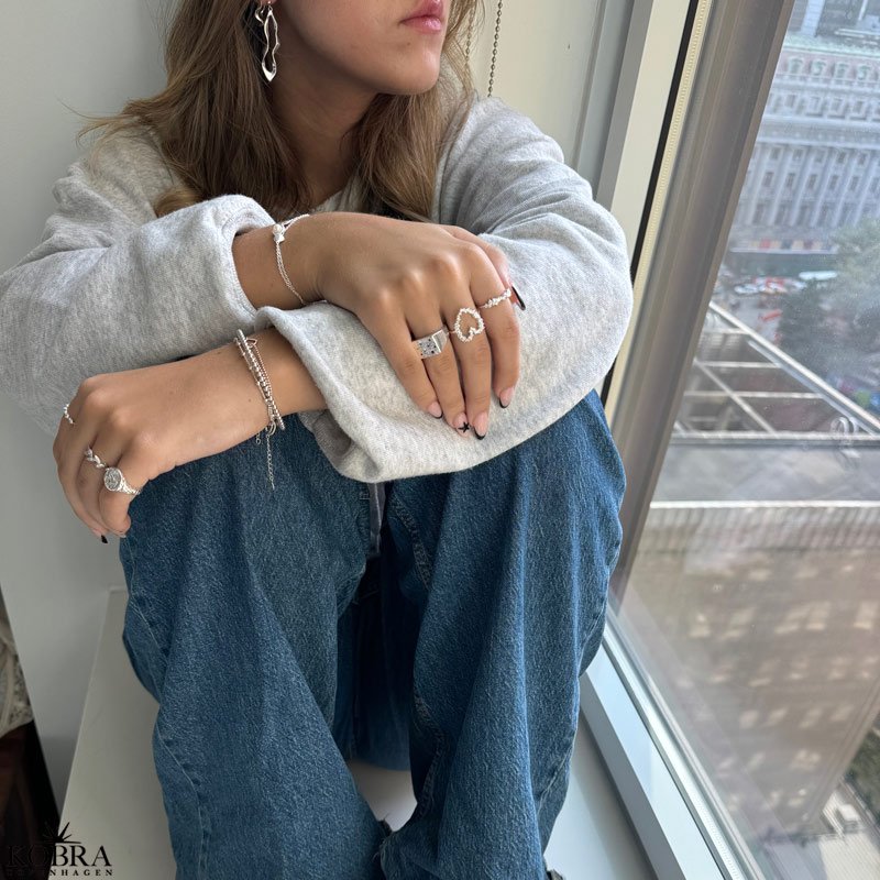 "Lava" chunky slv reringe