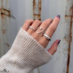 "Disco" chunky silver ring
