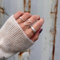 "Disco" chunky silver ring