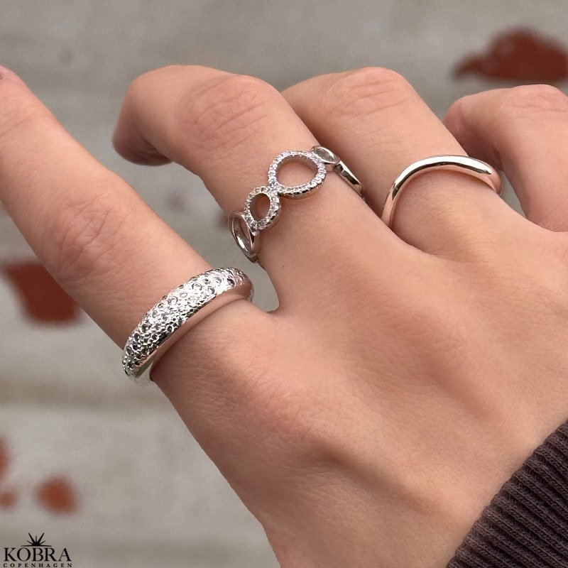 "Nova Moon" chunky slv ring med sten