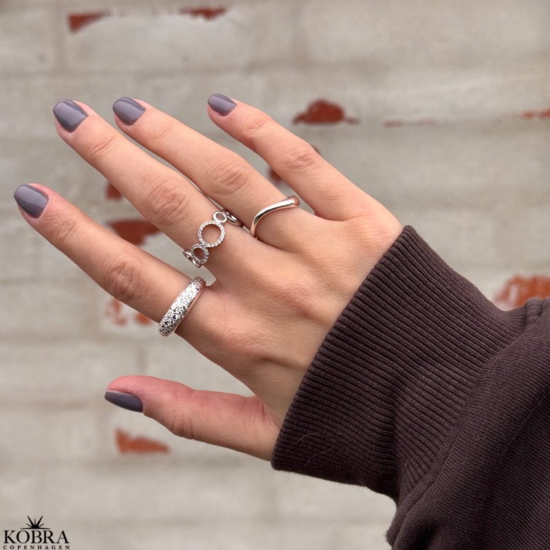 "Nova Moon" chunky slv ring med sten
