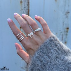 "Nova Moon" chunky slv ring med sten