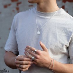 "Tokyo" Sølv signet ring med personlig gravering til mænd