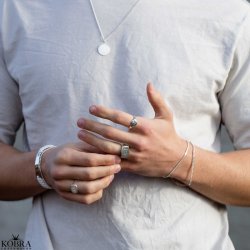 "Mercury" vandfast stl armbnd med din indgravering (hvid)