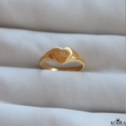 "Liva" 18k forgyldt hjertering med personlig gravering