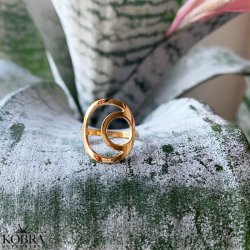 "Rio" 18 carat gold plated circle ring