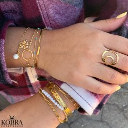 "Rio" 18 carat gold plated circle ring