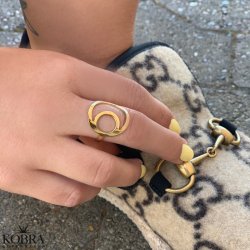 "Rio" 18 carat gold plated circle ring