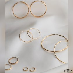 "Cirkeline" (small) sm hoops i 18 karat forgyldt